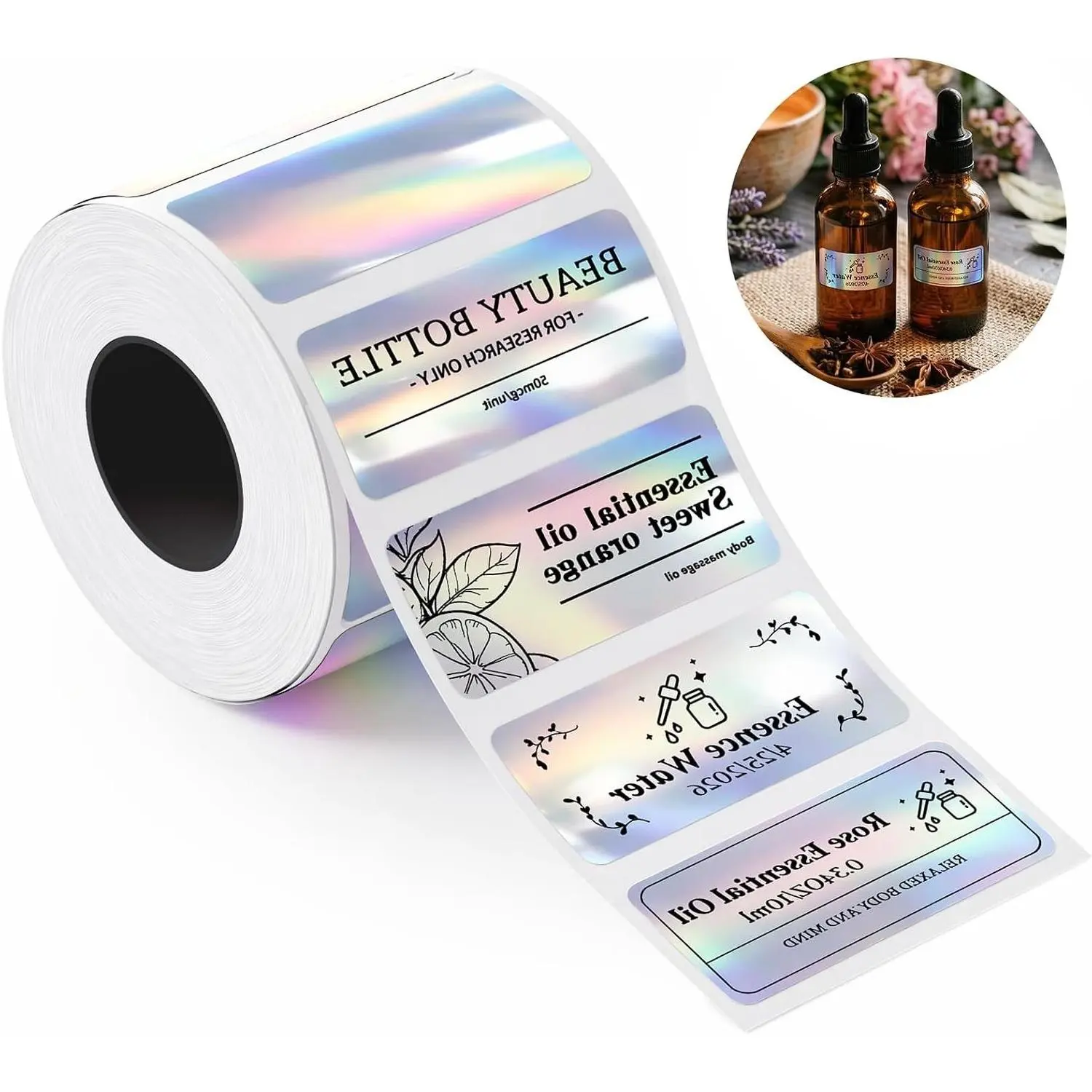 Thermal Transfer Labels 1.57" x 0.78" (40x20mm) Holographic | Compatible with M2/M3 Label Maker, PET Material, Waterproof & High-Temperature Resistant, Long Storage TimeGift
