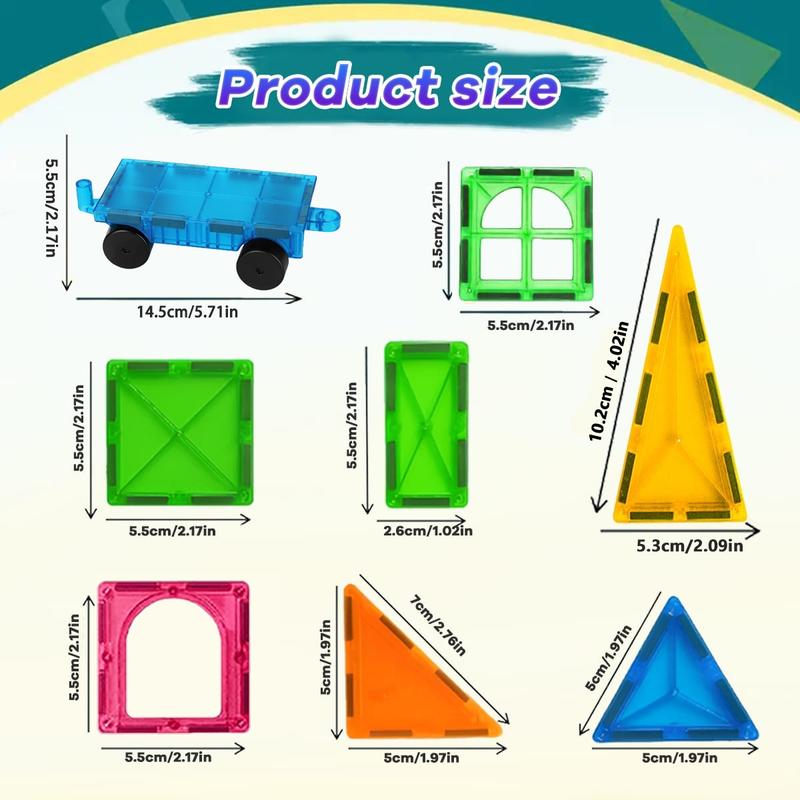 Christmas Magnetic Building Children Toy Stem Creative Magnetic Blocks Set, Sensory Toys for Kids, Magnet Construction Toys for Boys and Girls over 3 Years Suitable gifts for children during the New Year, Christmas, Thanksgiving and back-to-school season