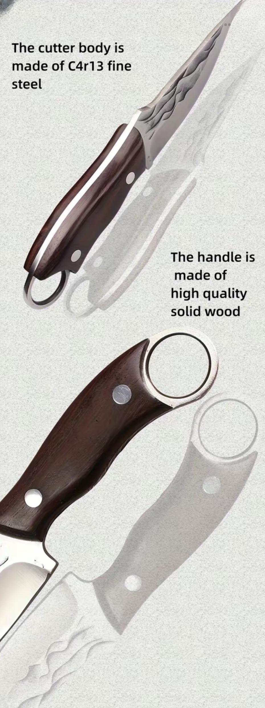 Viking - style Japanese Chef's Kitchen Meat Cleaver / Butcher Boning Knife (with Sheath) Kitchen meat cleaver / butcher knife,boning knife,hand-forged meat cutting knife,multi-functional and portable,suitable for home kitchens, Utensils Kitchenware Steel