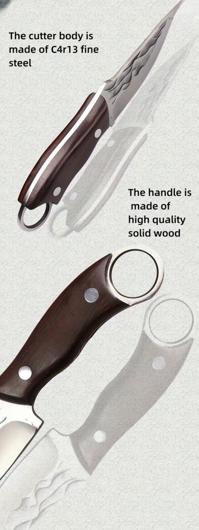 Viking - style Japanese Chef's Kitchen Meat Cleaver / Butcher Boning Knife (with Sheath) Kitchen meat cleaver / butcher knife,boning knife,hand-forged meat cutting knife,multi-functional and portable,suitable for home kitchens, Utensils Kitchenware Steel