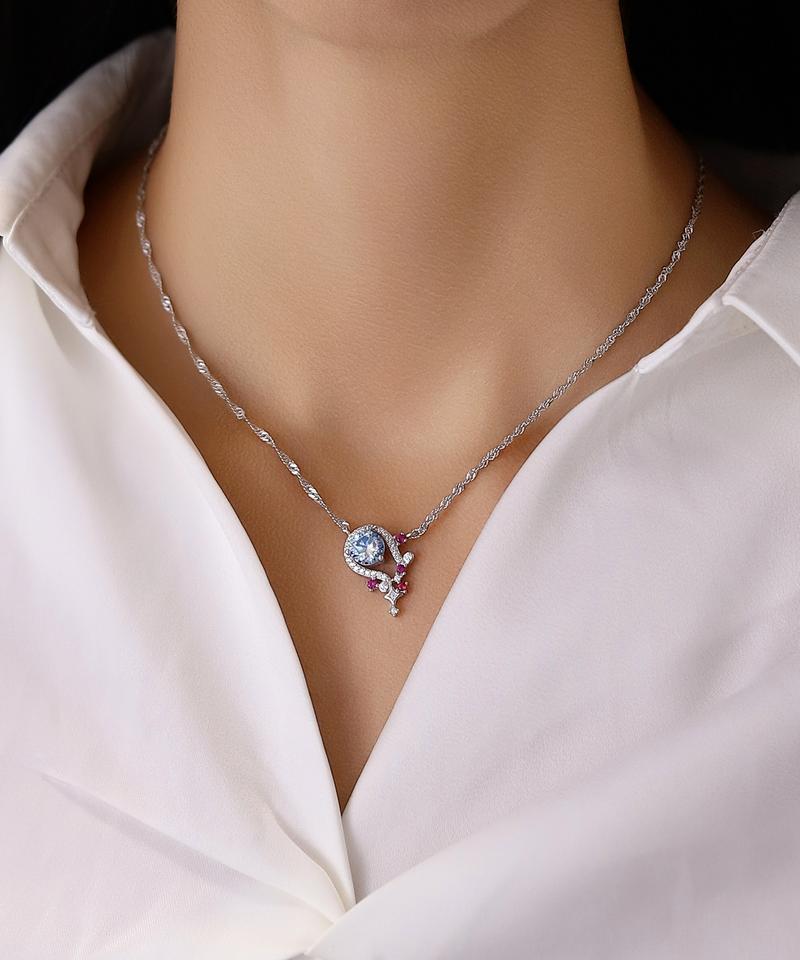 【Zodiac Pendant Necklace】Star Sign 1CT Synthetic Moissanite Zodiac Necklace 1.66mm Italian Rope Chain in 925 Sterling Silver Special Gift Package Birthday/AnniversaryGift for Women