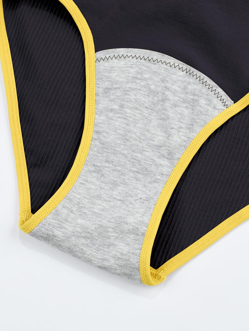 Women's Seamless Panties Fashion Colorblock Triangle Underwear, Breathable Extended Leg Opening, Pack of 5, Comfortable Ladies' Lingerie