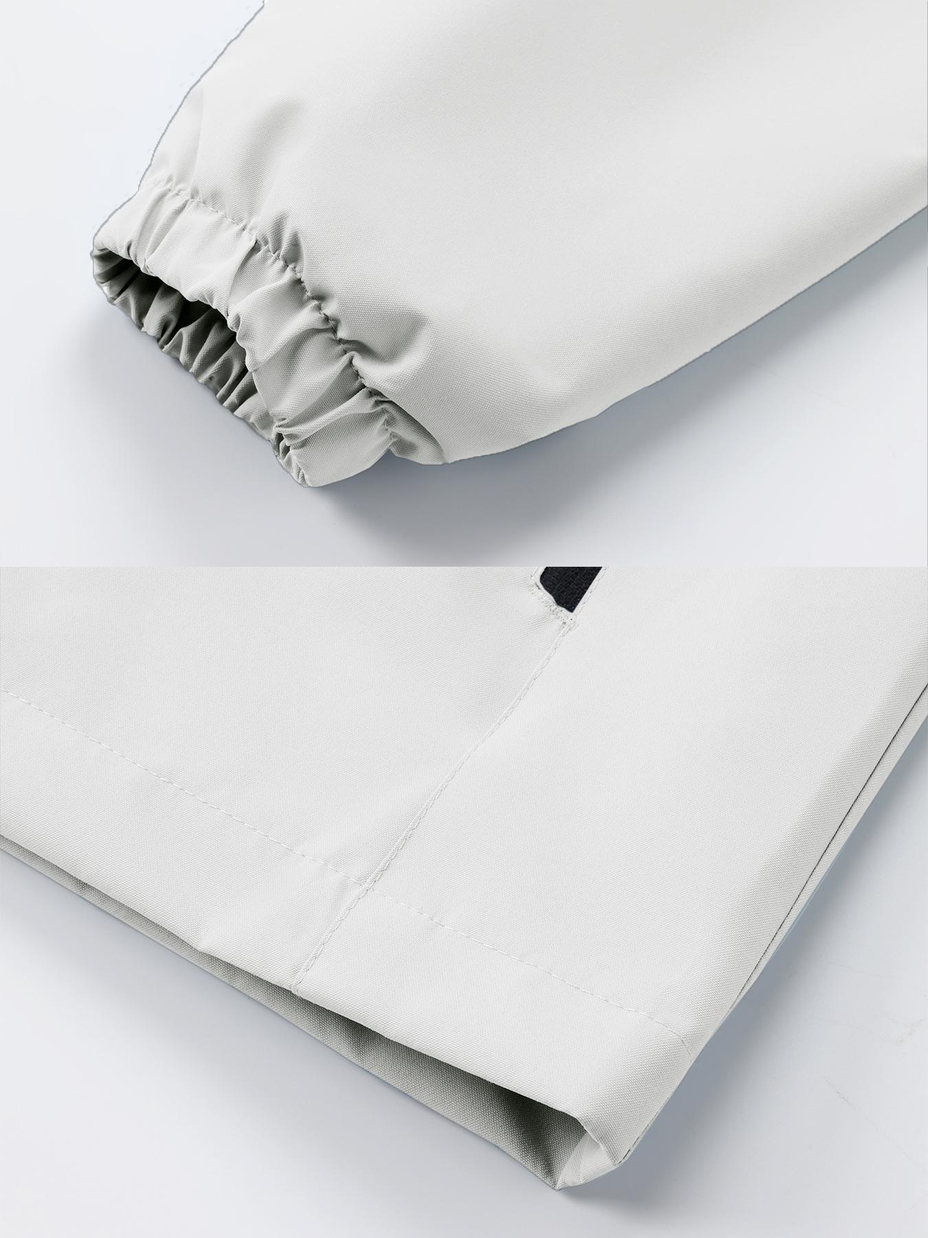 Unisex Plain Waterproof Windproof Drawstring Zip Up Hooded Jacket, Casual Long Sleeve Zipper Pocket Design Outerwear for Outdoor Activities, Men's Clothes for All Seasons, Menswear, Coats