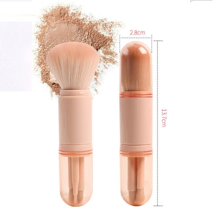 1PC Multifunctional Portable 4 in 1 Makeup Brush Set Scalable Hash Eye Travel Small Brush Painting and Three Soft Beauty Makeup Tool
