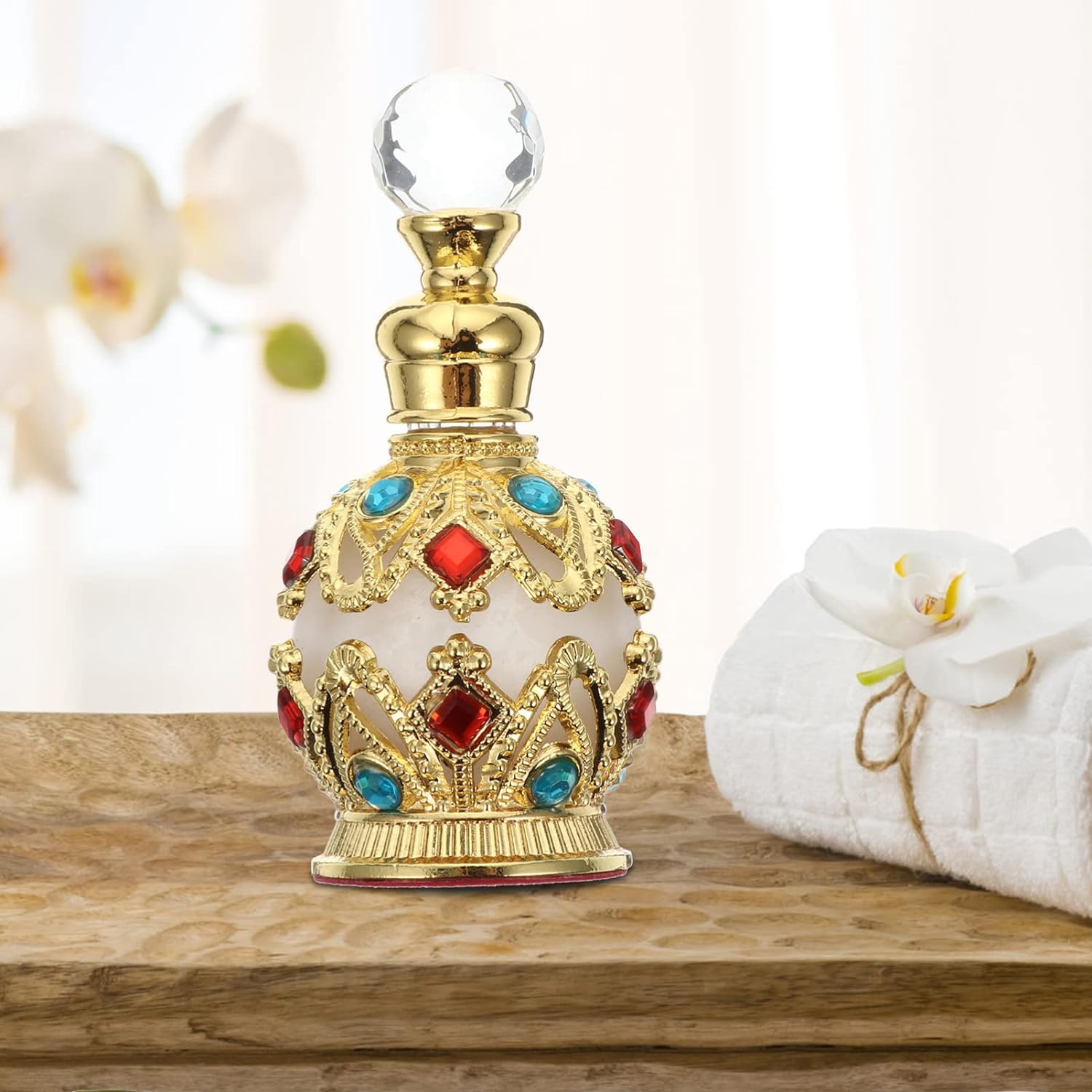 [Luxury Arabian Perfume] Arabian Perfume for Women - Halal Dubai Retro Concentrated Perfume Oil, Long-Lasting EDP with Floral & Fruity Notes, Vintage Luxury Scent in Elegant Glass Bottle with Golden Accents - 15 ML Feminine Gift