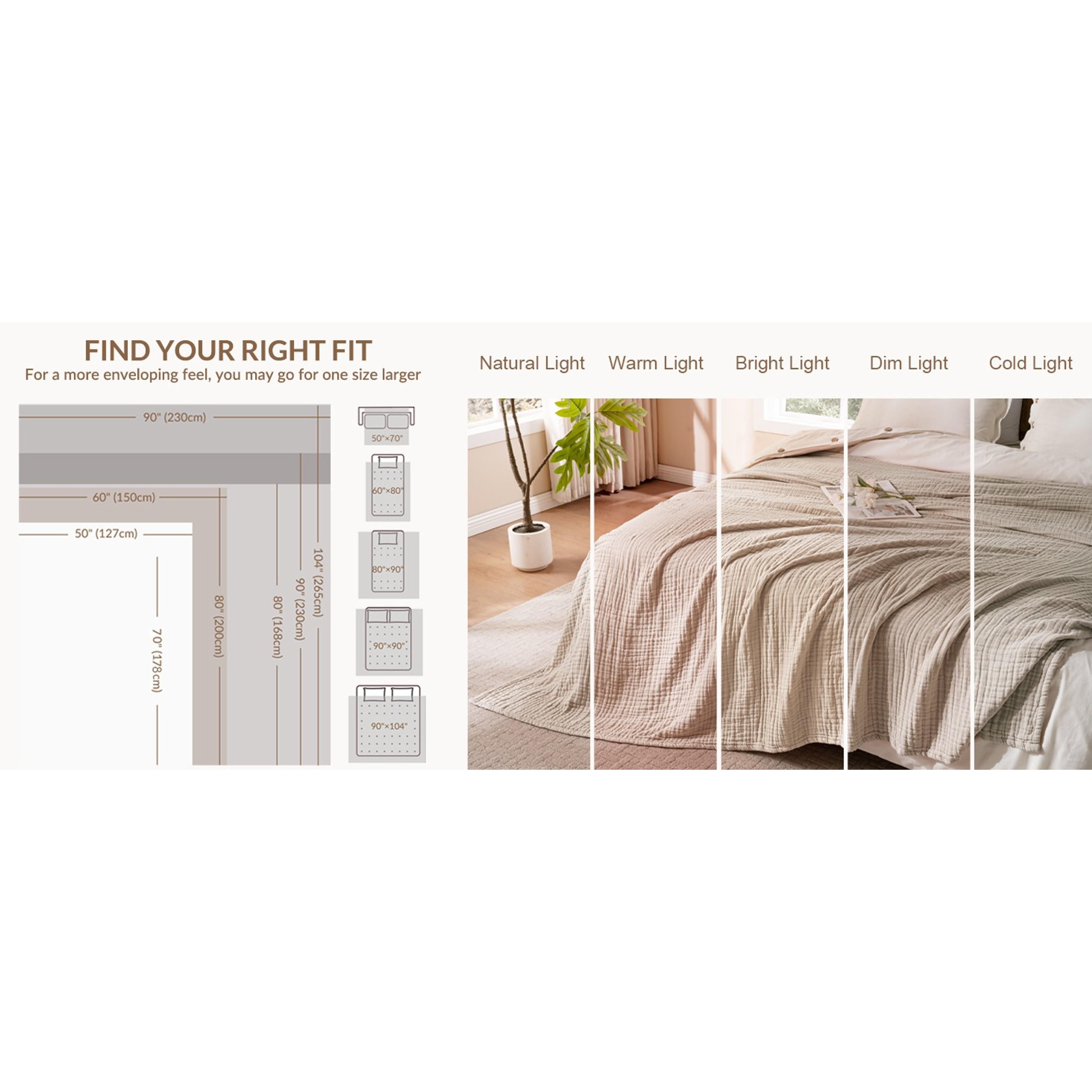 100% Cotton 6-Layer Lightweight Breathable Gauze Muslin Bed Blanket, Queen Size Square Shape Khaki (90x90 in) for Adults, Soft Cozy Home Decor Bedspread Coverlet 100% Cotton 6-Layer Lightweight Breathable Gauze Muslin Bed Blanket, Queen Size Square Shape Khaki (90x90 in) for Adults, Soft Cozy Home Decor Bedspread Coverlet
