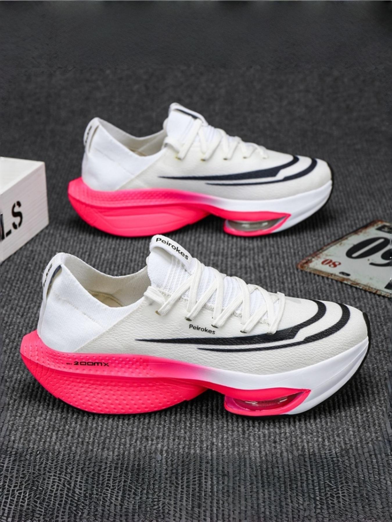 Unisex Sporty Running Shoes, Lightweight Shock Absorption, Breathable Textile Upper, Rubber Sole, Medium Width, All Seasons, Breathable Running Sneakers, Running Training Shoes