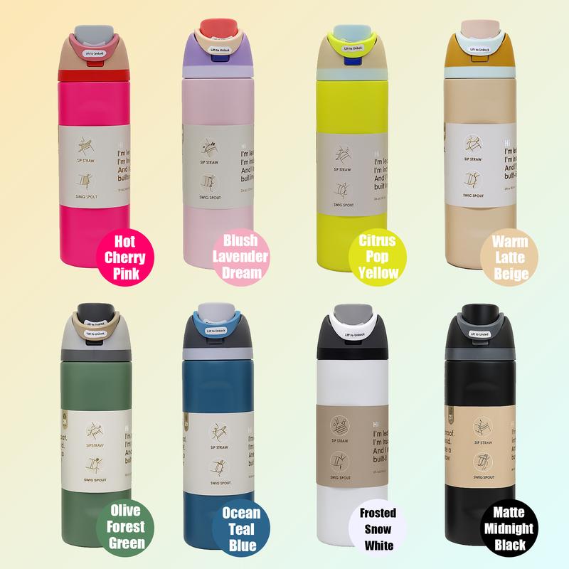 19/24/32oz Vacuum Insulated Thermal Tumbler with Flip Lid, Keeps Drinks Hot 12H/Cold 24H, Leakproof Travel Coffee Mug for Home or Office Desk, Insulated Cup for Indoor Use, Reusable Thermal Mug, Vacuum Flasks, Great Gift for Women, Men and Friends