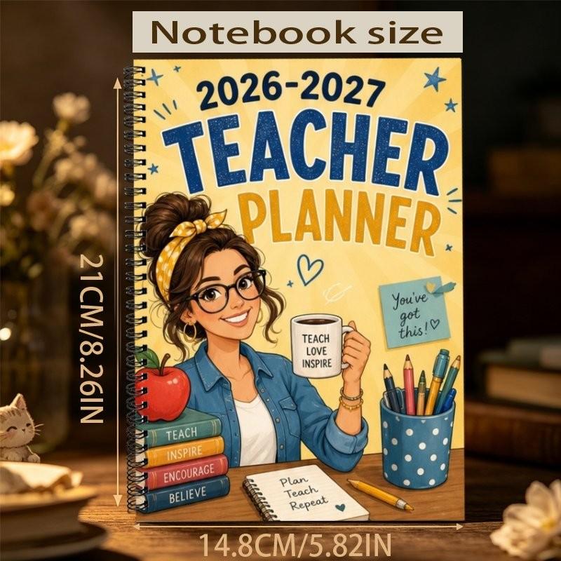 Teacher Planner 2026-2027, Yearly Planner, New Design Teaching Supplies Calendar, Essential Organization Tool for Educators, Must-Have Educational Organizer