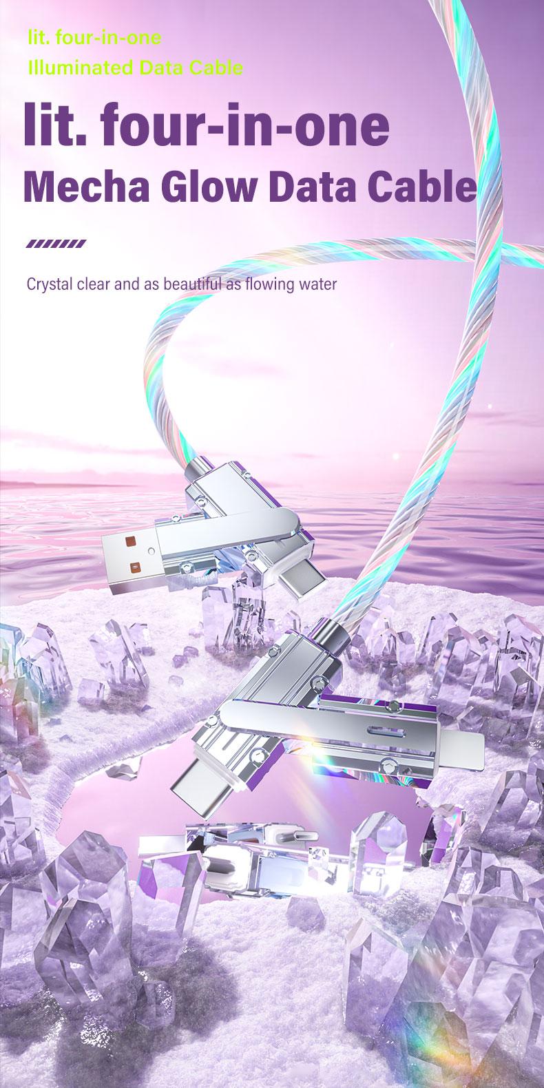 100W 4-in-1 USB-C, USB-A+Type-C+lightning, Multi-Functional Charger Aluminum Alloy, Compatible