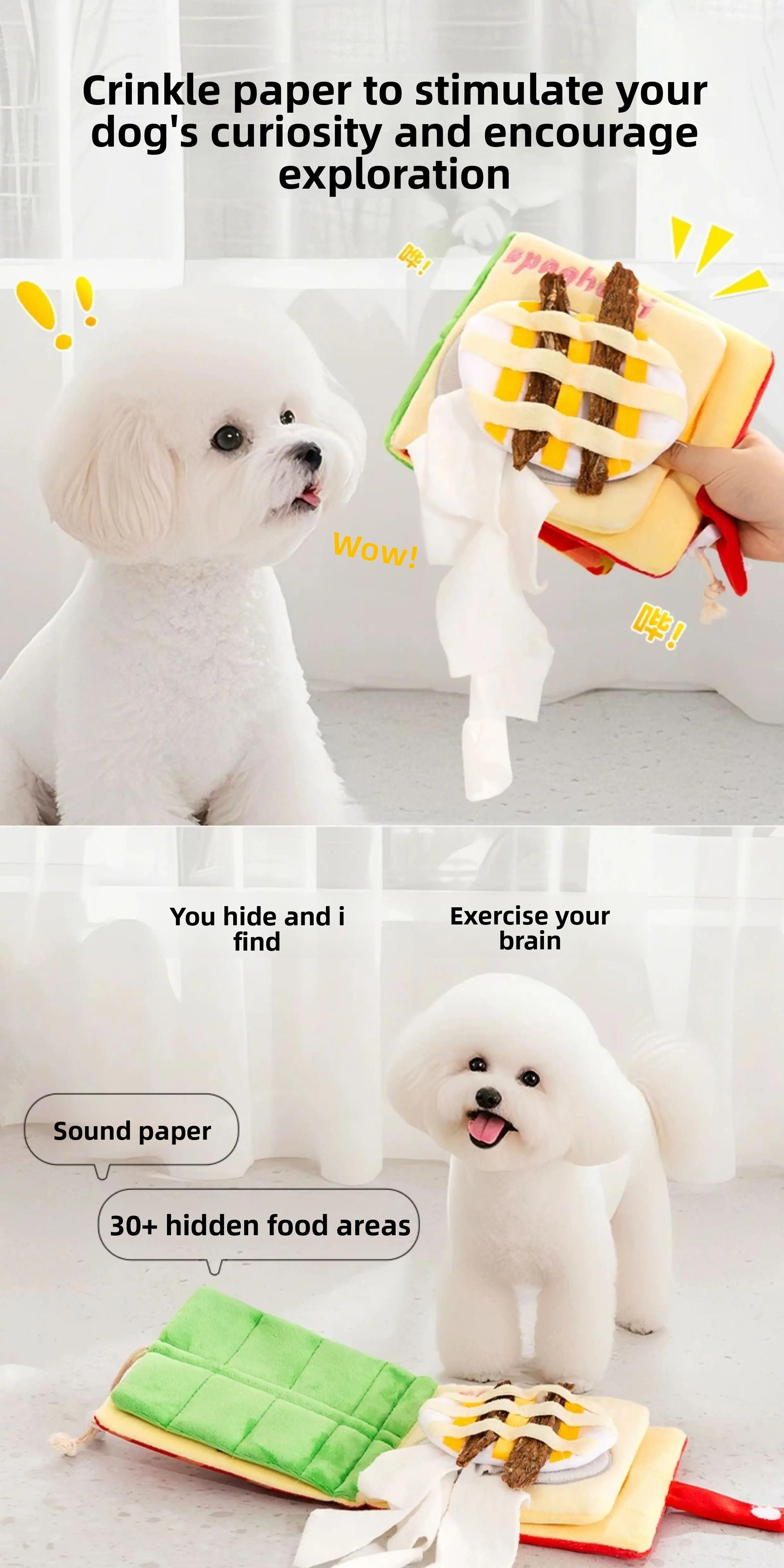 dog snuffle book hiding food toy puppy enrichment toy pet border collie puzzle toy energy draining interactive toy for dogs