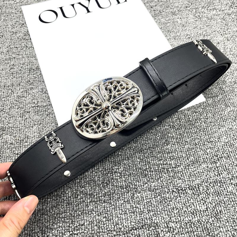 Vintage Black Cross Buckle Quality Leather Belt,Cool Leather Belt,Black Belts,Vintage Cross Leather BeltsGoth Accessories Waistband Unique Gift - 105cm Length - Unisex Fashion Accessory