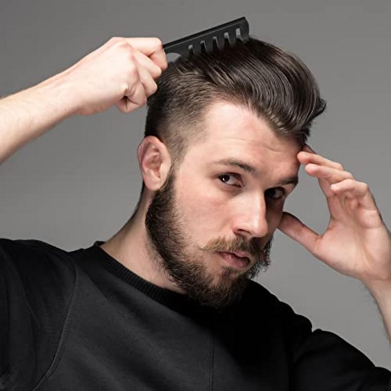 Men's Haircut Set 4-Piece Plastic Wide-Tooth Dual-Sided Tail Comb, Professional Afro Hair Care Vintage Styling Tools