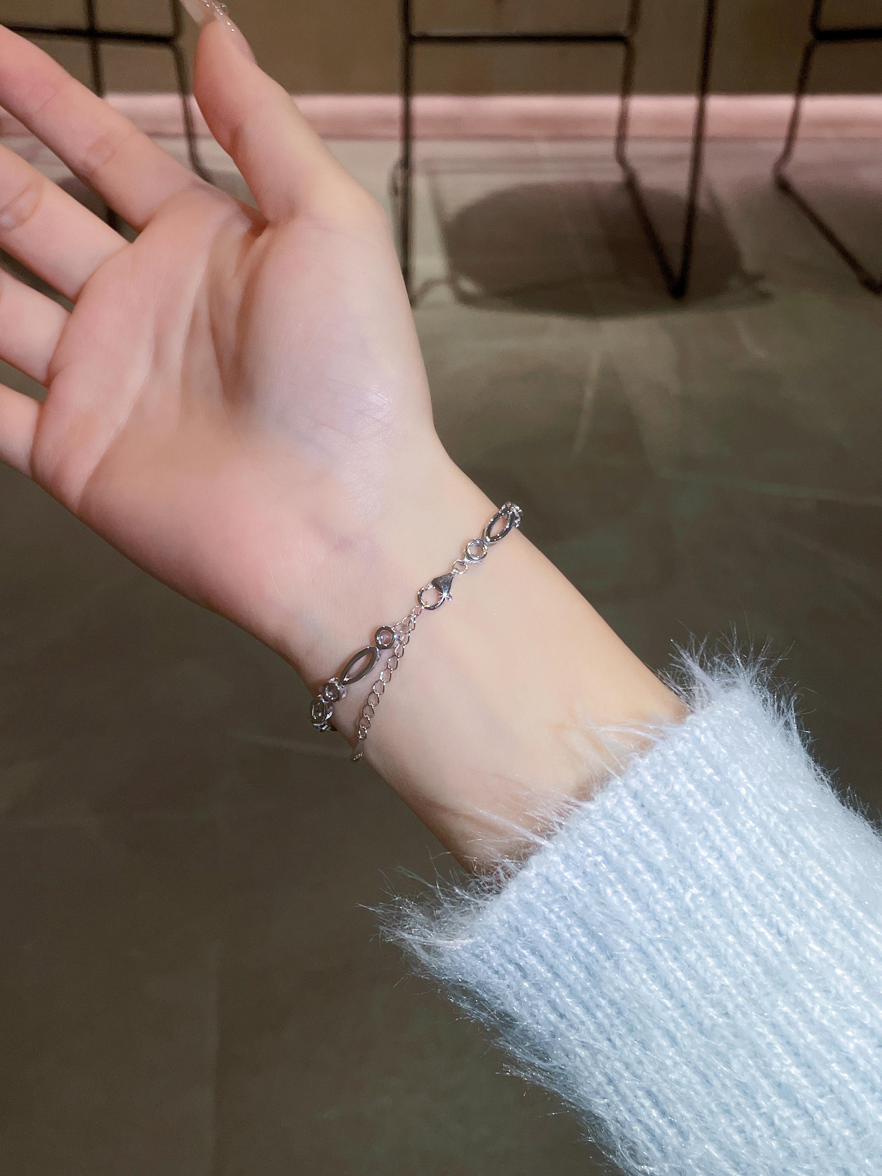 【#157】Always Brilliant 1.6Carat Synthetic Moissanite Bracelet in 925 Sterling Silver SpringStatements