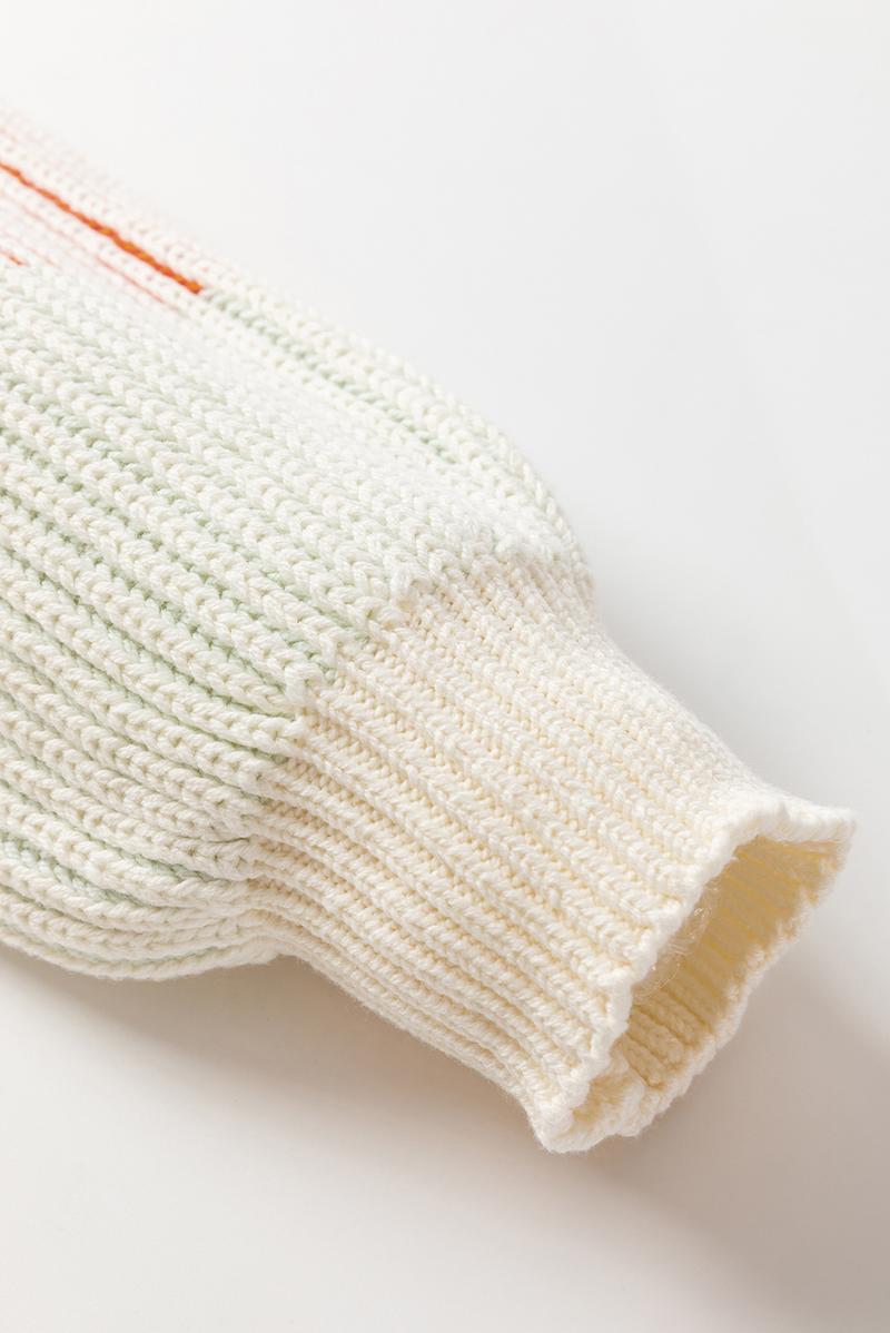 Women's Sweet Candy Pink Colorblock Textured Knit Bubble Sleeve Sweater