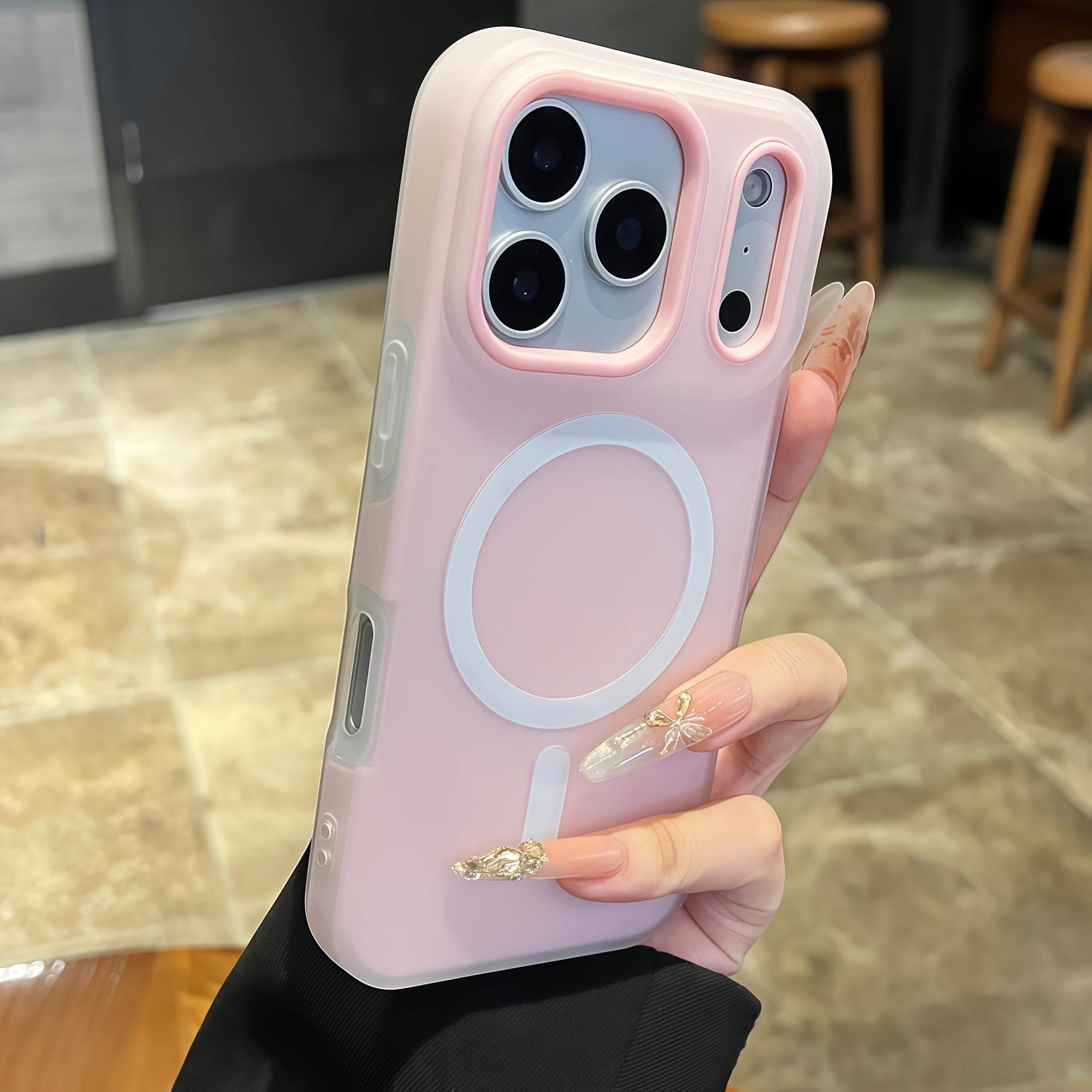 Phone Case Luxury 2-in-1 Magnetic Case in Sweet Colors Compatible with iPhone 17 Pro Max Air 16 15 14 13 12 Pro Max Plus Soft Frosted Protective Cover with Magnetic Wireless Charging Shockproof Back Cover
