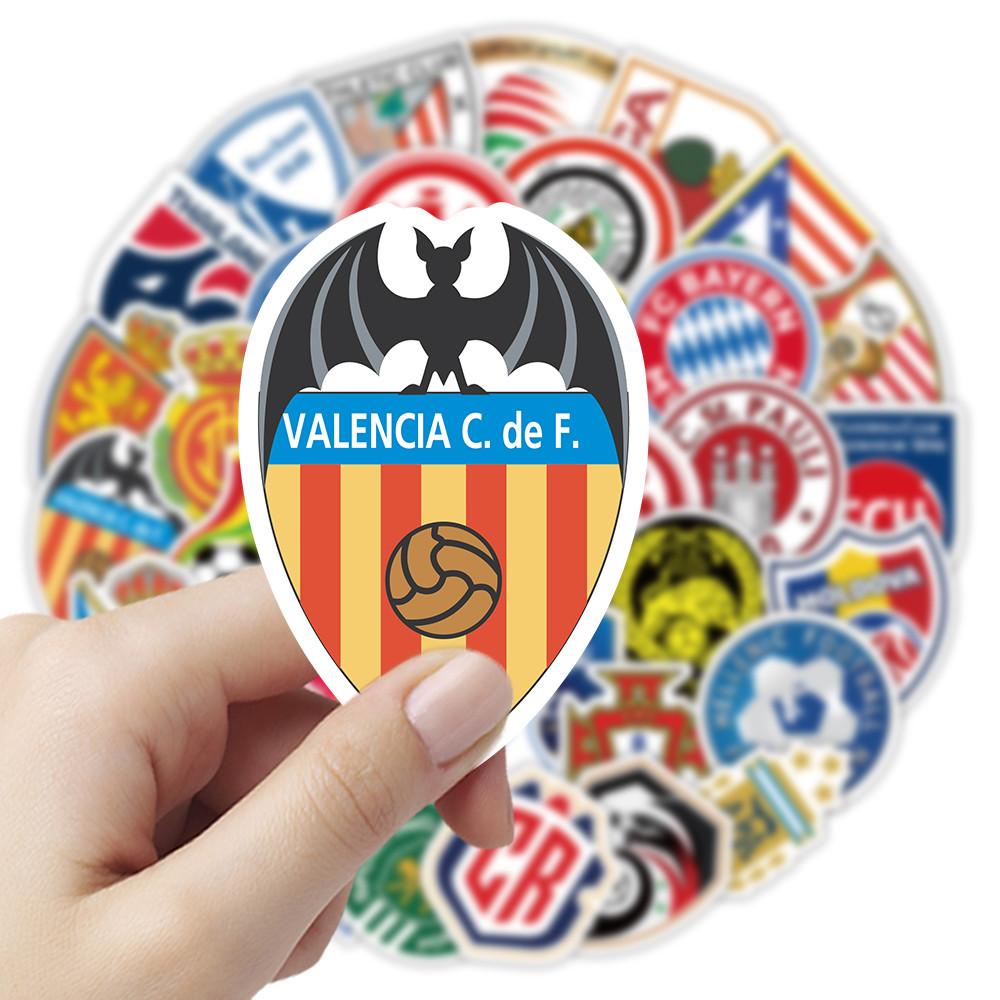 60 Sheets Football Team Logo Stickers, Sports Soccer Club Decals for Phone Case Laptop Water Bottle Decor