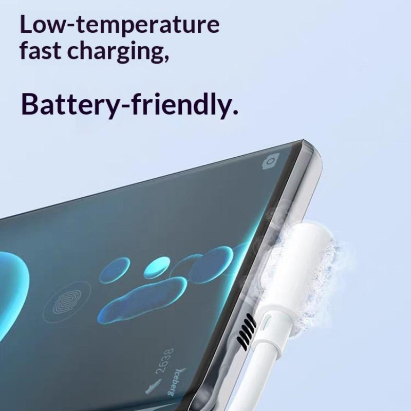 Type-C Data Cable Super Fast Charge 66w Extended Single Bend 6a Quick Charging Phone Charger Line Gaming Console Accessories