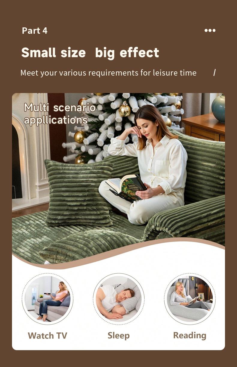 Oversized Lounge Chair, Boneless Chaise Lounge Living Room Corduroy sofa,Upholstered Fluffy cloud sofa bed with Throw Pillows, No Assembly Required, Indoor Sleeper Chair