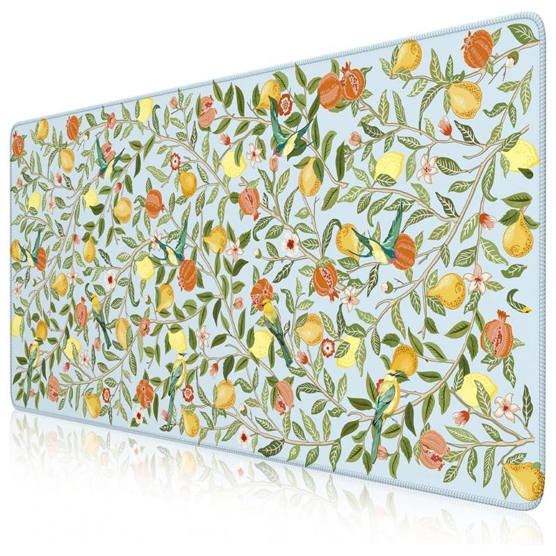 A 190 floral and fruit patterned mouse pad that adds comfort and style to your workspace, with a filling design for better support, the perfect gift for nature lovers and students