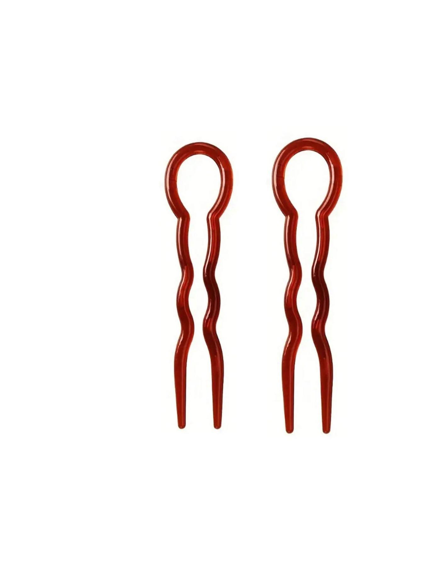 Elegant U-Shaped Hairpins, French Style Hairpin，Durable Plastic Hair Fork Sticks, Versatile Headwear Clips for Women - Ideal for Back to School Accessory, Hair Styling Clips|Minimalist Hairpins|Durable Hairpins, Hair Accessories