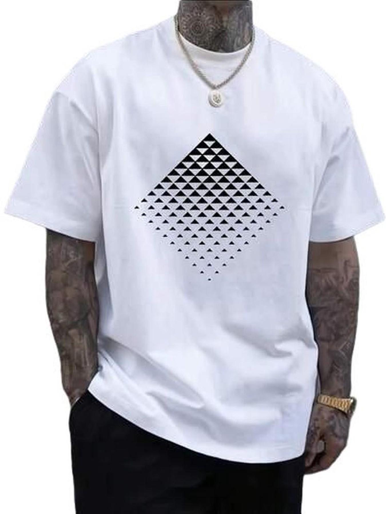 Left Chest Horse Logo Knight Silhouette Print Short Sleeve T-Shirt, Heavy Cotton Fitted, Luxury Cleanfit Summer Casual Top