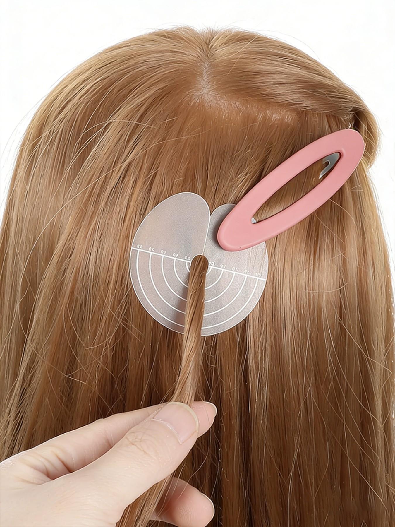 Circular Scale Hair Extension Locator Ruler, Transparent Visual Design, Ideal for Salons and Home Use, Essential Tool for Wig Making
