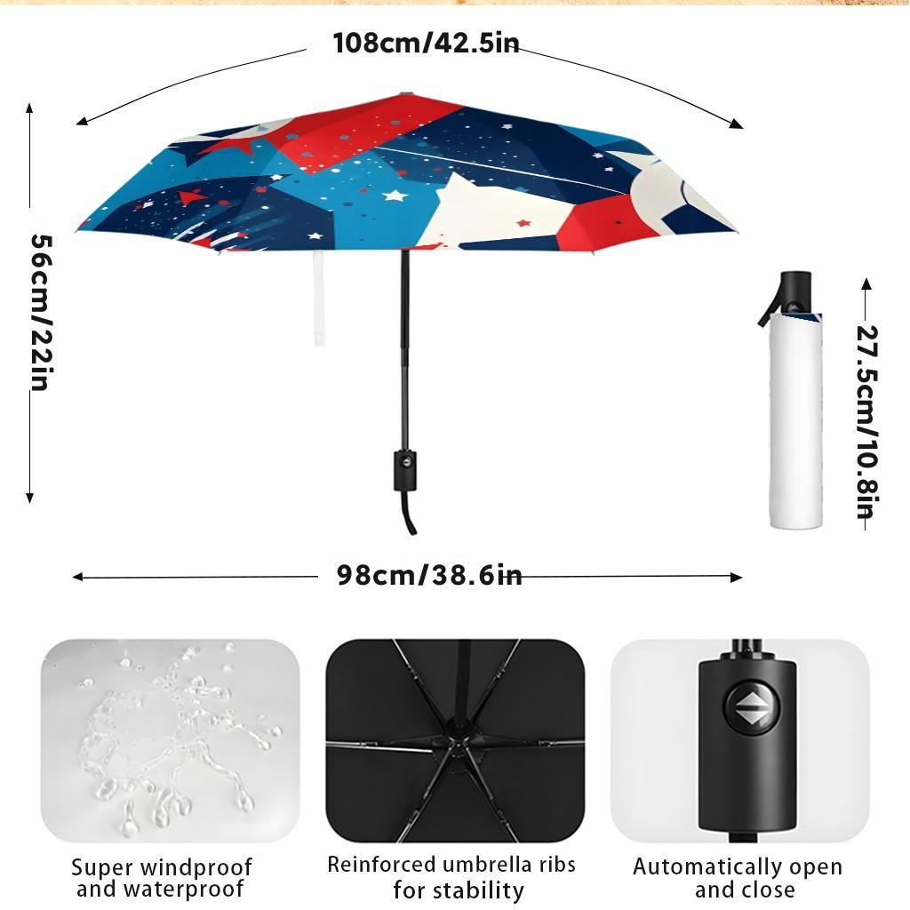 Football Field Pattern Umbrella, Automatic Folding, Sun Protection, Durable 8-Rib, Outdoor Use, Great Gift, World Cup Umbrella