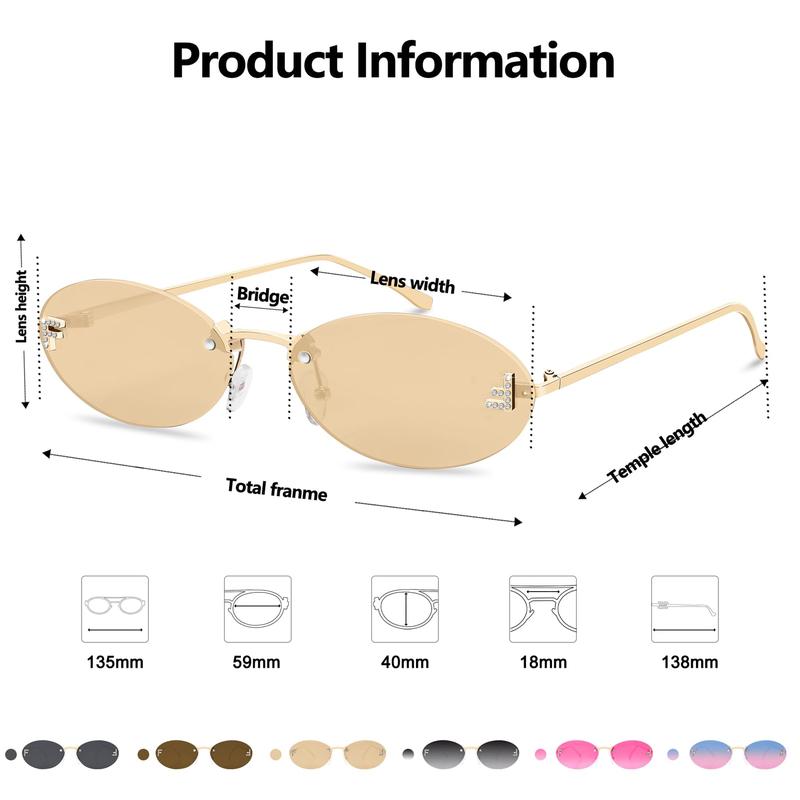 Retro Oval Y2K Sunglasses for Women Men, 2025 Trendy Chic Narrow Gold Metal Sunglasses Small Sunnies