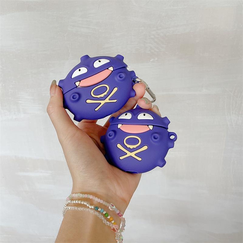 1 Koffing headphone case,Cute wireless Bluetooth earphone case, drop resistant, durable and stylish accessory, suitable for AirPods pro3/1/2/3/4/pro/pro2(Different models may have different shapes)