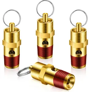 4 Pieces 1/4 Male NPT 200 PSI Brass Safety Pressure Relief Valve and Check Valve for Air Compressor