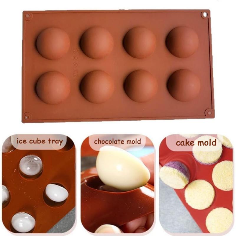 1pc Mousse & Panna Cotta Mold - Half Sphere Silicone Design