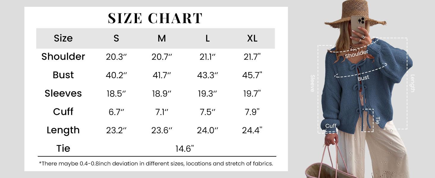 2026 Women's Tie Front Bow Sweater Cardigan Chunky Knit Long Puff Sleeve Trendy Fall Winter Jacket Coats FallFreshness..