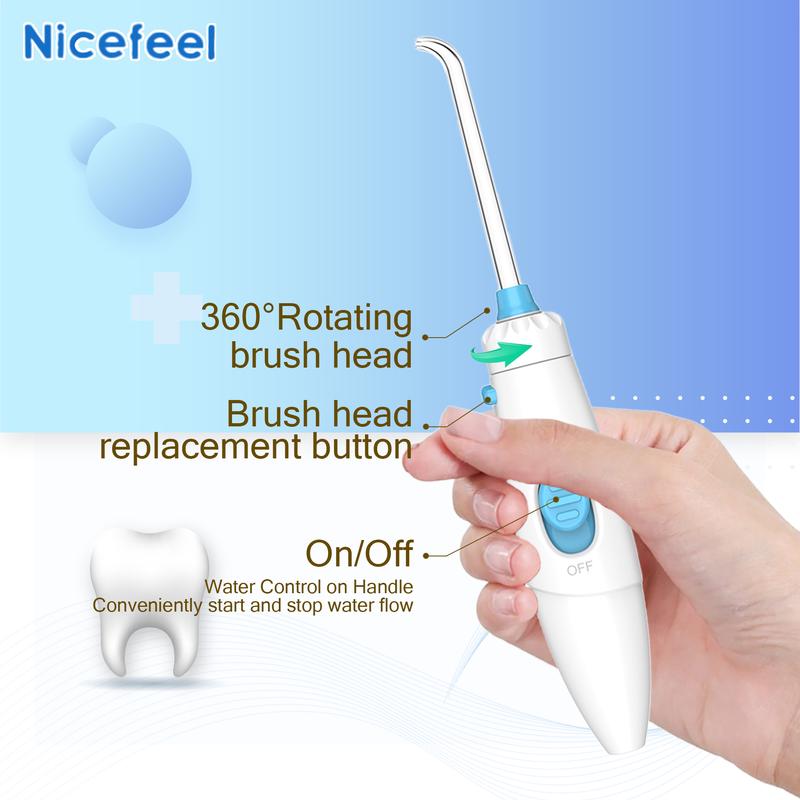 Nicefeel Water Floss - Electric Tooth Water Floss for cleaning and braces cleaning, 10 pressures and 7 Tips, 600ml Water floss for home use