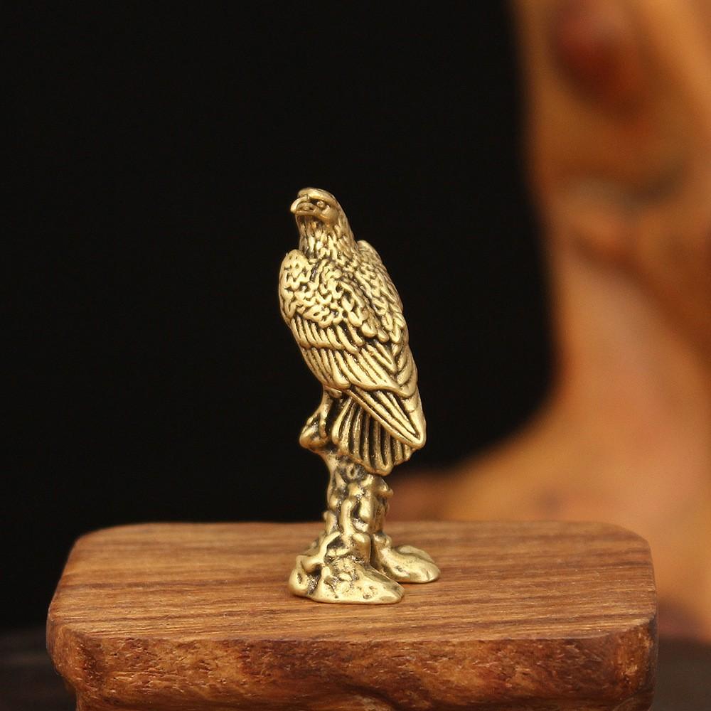 Brass Eagle Sculpture, Metal Mini Statue, Handmade Craftsmanship, Decorative 3D Desktop Ornament, Unique Creative Design