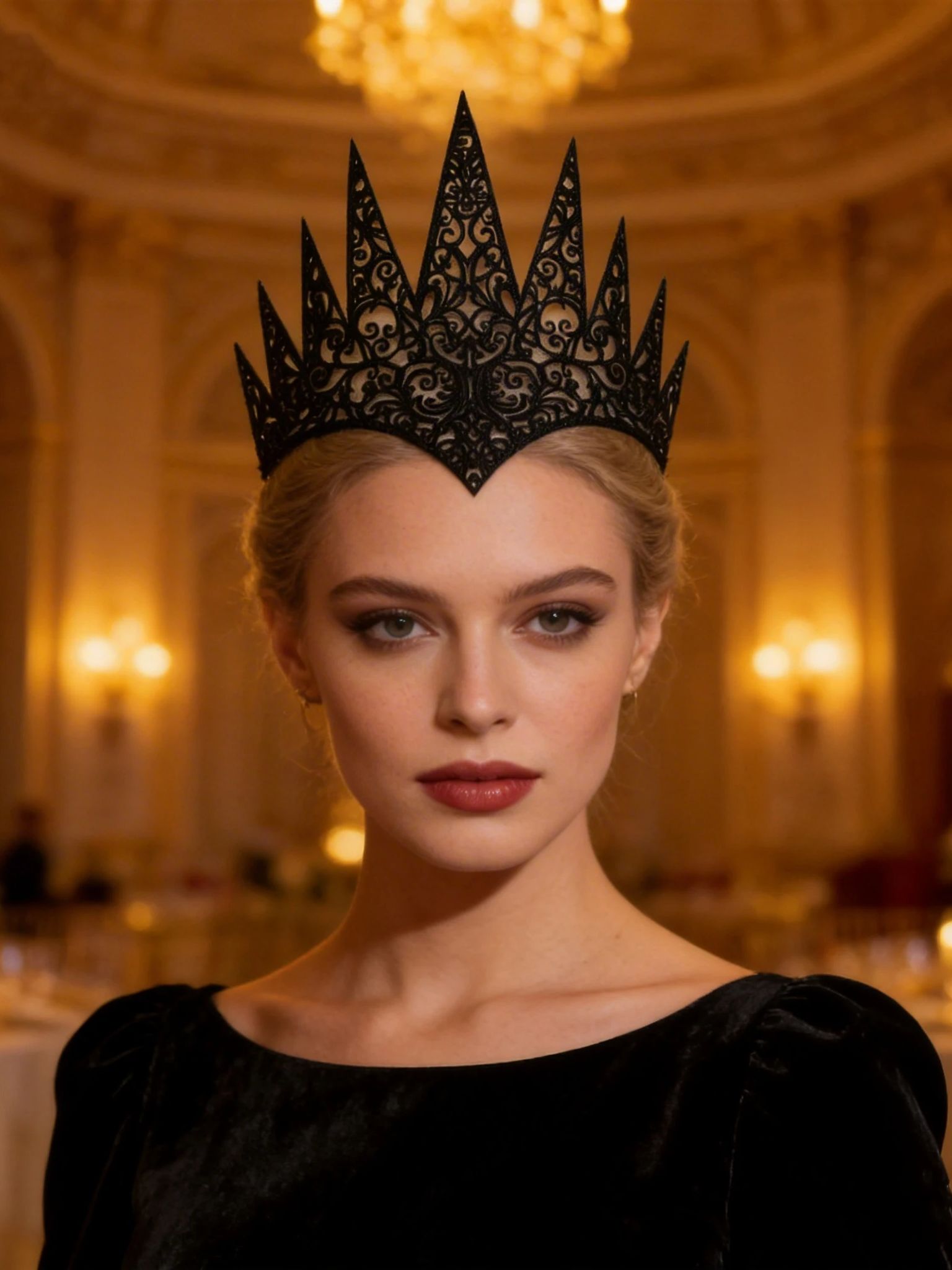1 Piece of Vintage Crown Headpiece, Silver, Gold, Black, Suitable for Stage Parties, Cosplay Costume Props, Halloween Costumes, Party Headwear