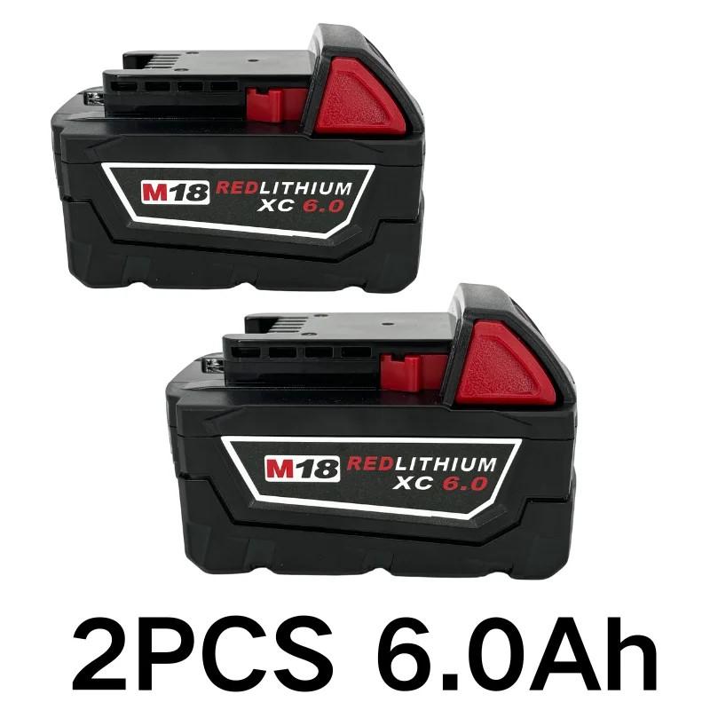 Milwaukee M18 6.0AH Power Tool Battery, M18 B5, 48-11-1860, 1850-1840-1830