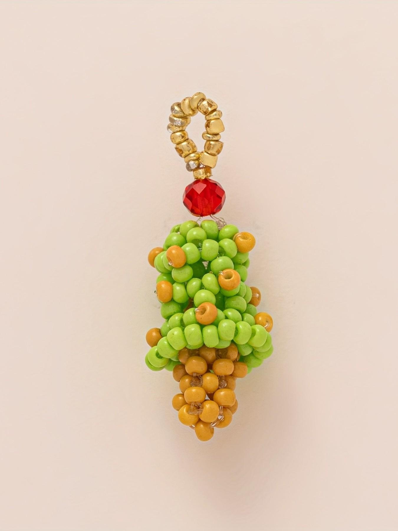 1PC Fashionable Minimalist Commute Versatile Style Pendant, Drop Painted, Strawberry, Ice Cream, Small Flower Heart, Lemon, Butterfly, Mushroom, Food Series Pendant, DIY Fashion Accessories for Keychains, Bags, and Jewelry