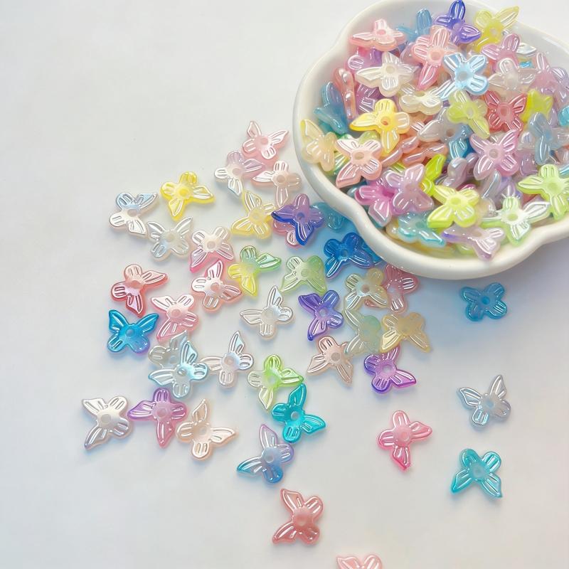3200pcs DIY Headpiece Accessories, Dual Color Lustrous Butterfly Beads, Handmade Jewelry Materials, Craft Supplies for Creators