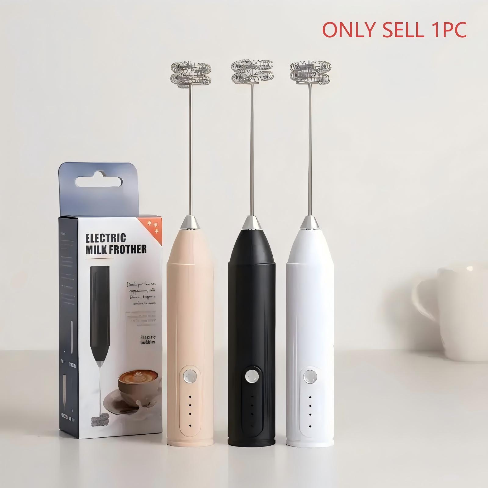 Electric Milk Frother, Handheld Electric Foam Maker, Stainless Steel Whisk Blender, Rechargeable for Coffee, Matcha, Latte, Cappuccino