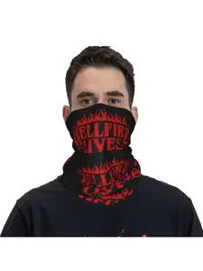 1PC Hellfire Club Bandana Neck Cover Motocross Wrap Scarf Cycling Face Mask Motorcycle Mask Hiking Unisex Adult All Season