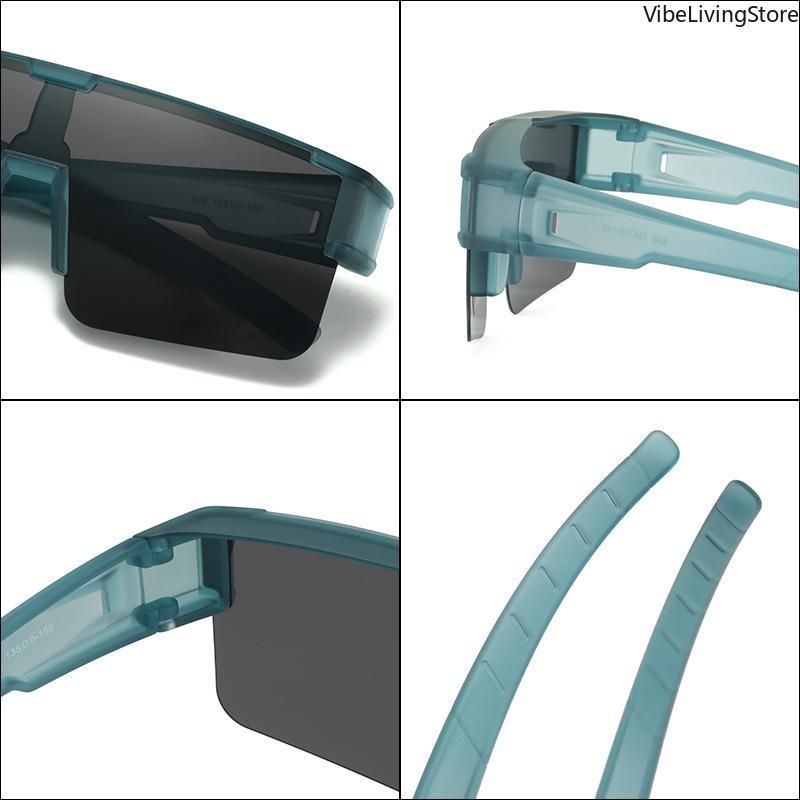 Fit-Over Clip-On Sunglasses, 2-in-1 Combo UV400 Protection Windproof Anti-Glare Sports Glasses