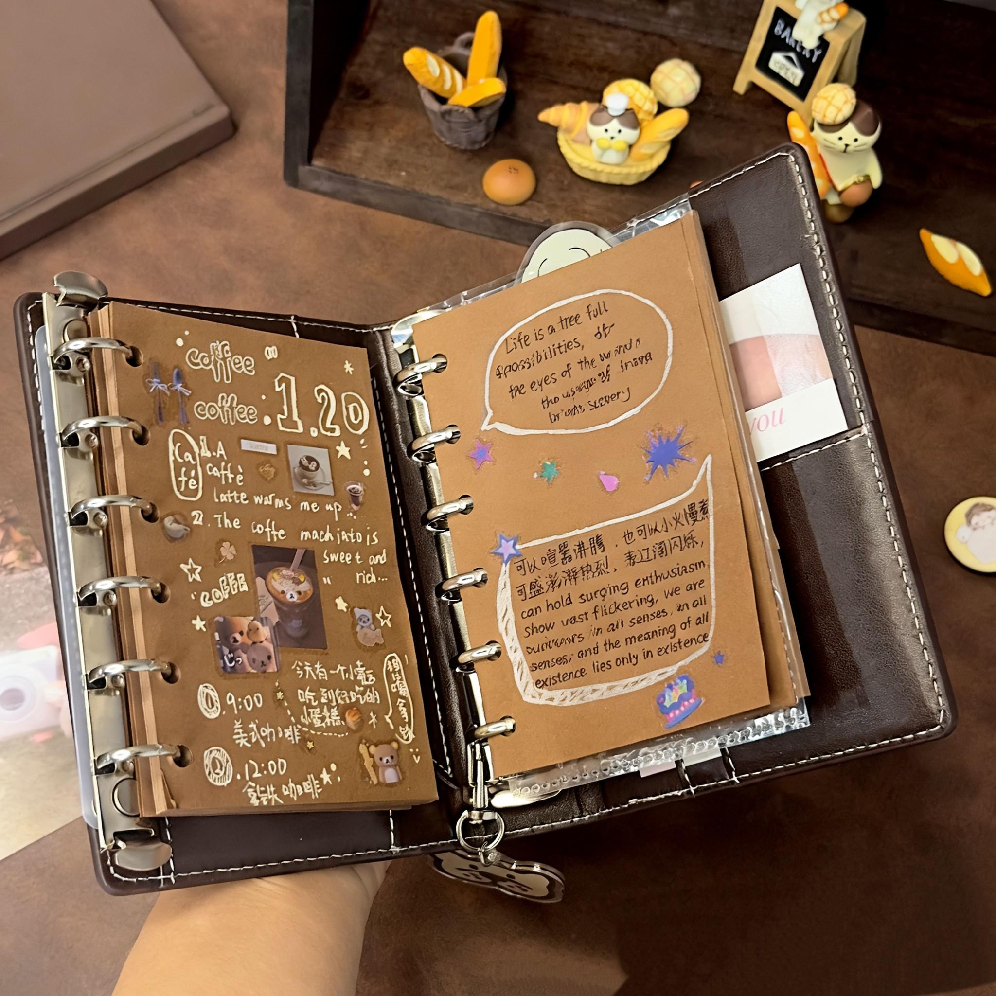 French Vintage Dual Ring Notebook, Elegant Creative Detachable DIY Journal, Loose-Leaf Planner, Perfect for Note-Taking & Organization