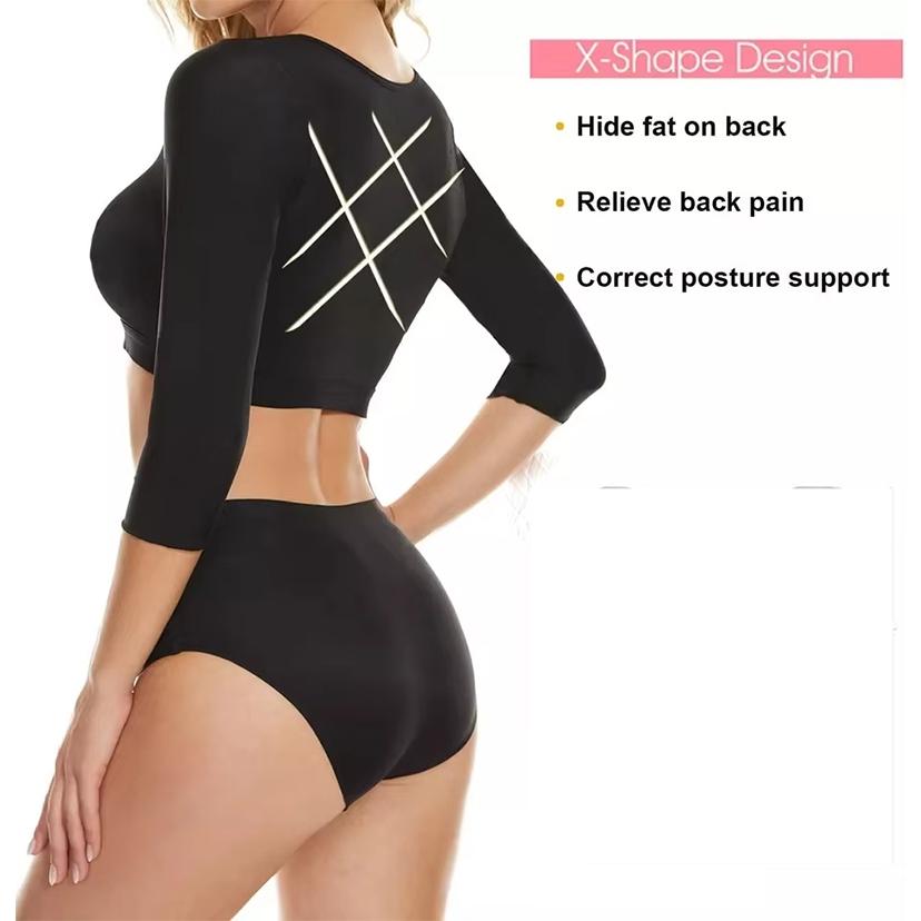 Arm Shaper for Women Post Surgery Arm Lipo Compression Sleeves Arm Front Closure Shapewear Bra