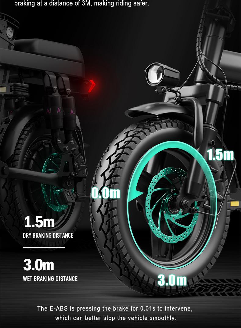 Adult Electric Bicycles Foldable 20mph Commuter Ebike with Detachable Battery Lightweight Folding Ebike 500W 48V 15AH 16 Stage Damping