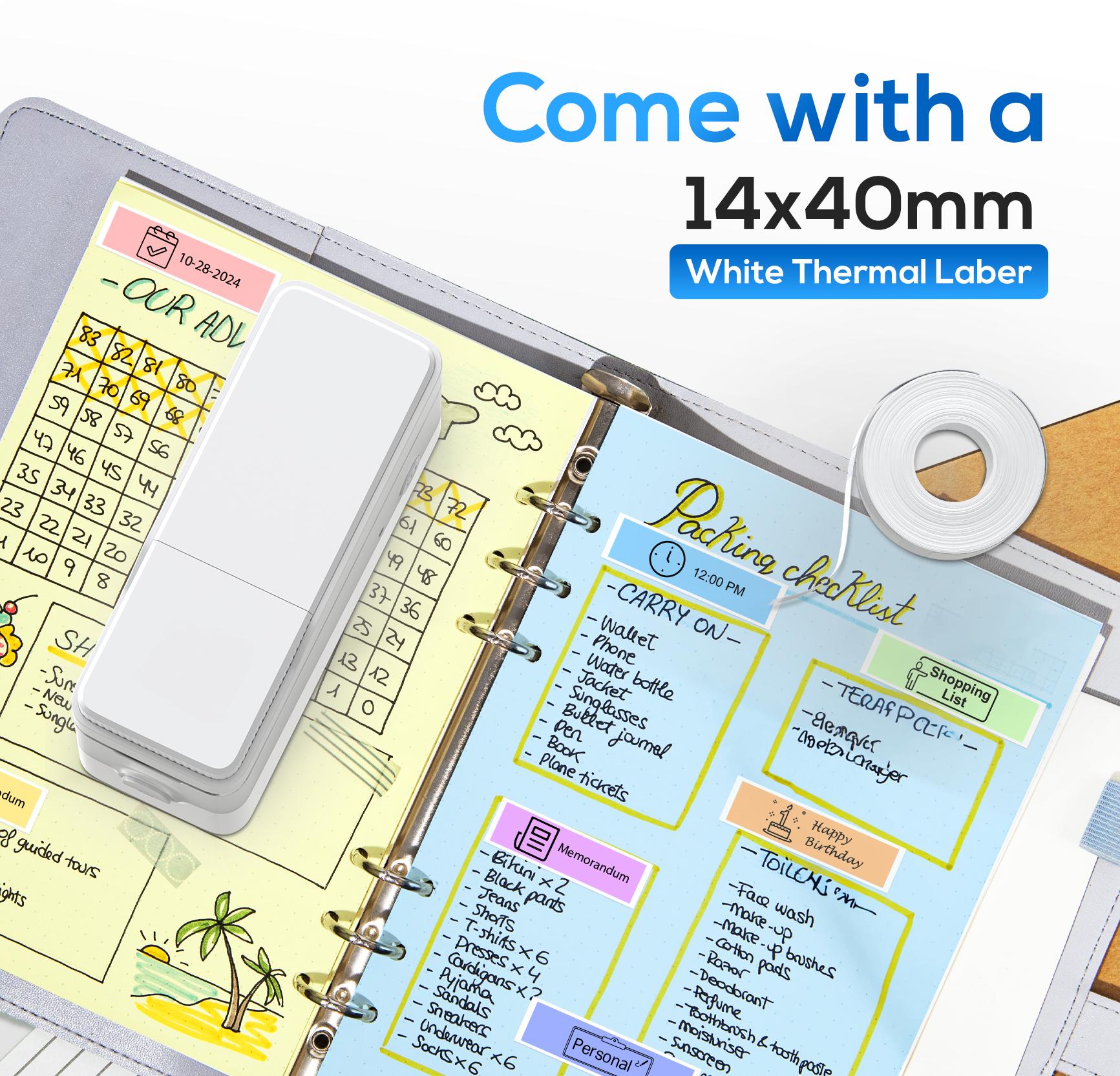 Polono P31S Portable Label Printer Wireless Mini Sticker Printer with Tape for Study Notes, Barcodes, Memos, Christmas Gifts Polono P31S Portable Label Printer Wireless Mini Sticker Printer with Tape for Study Notes, Barcodes, Memos, Christmas Gifts