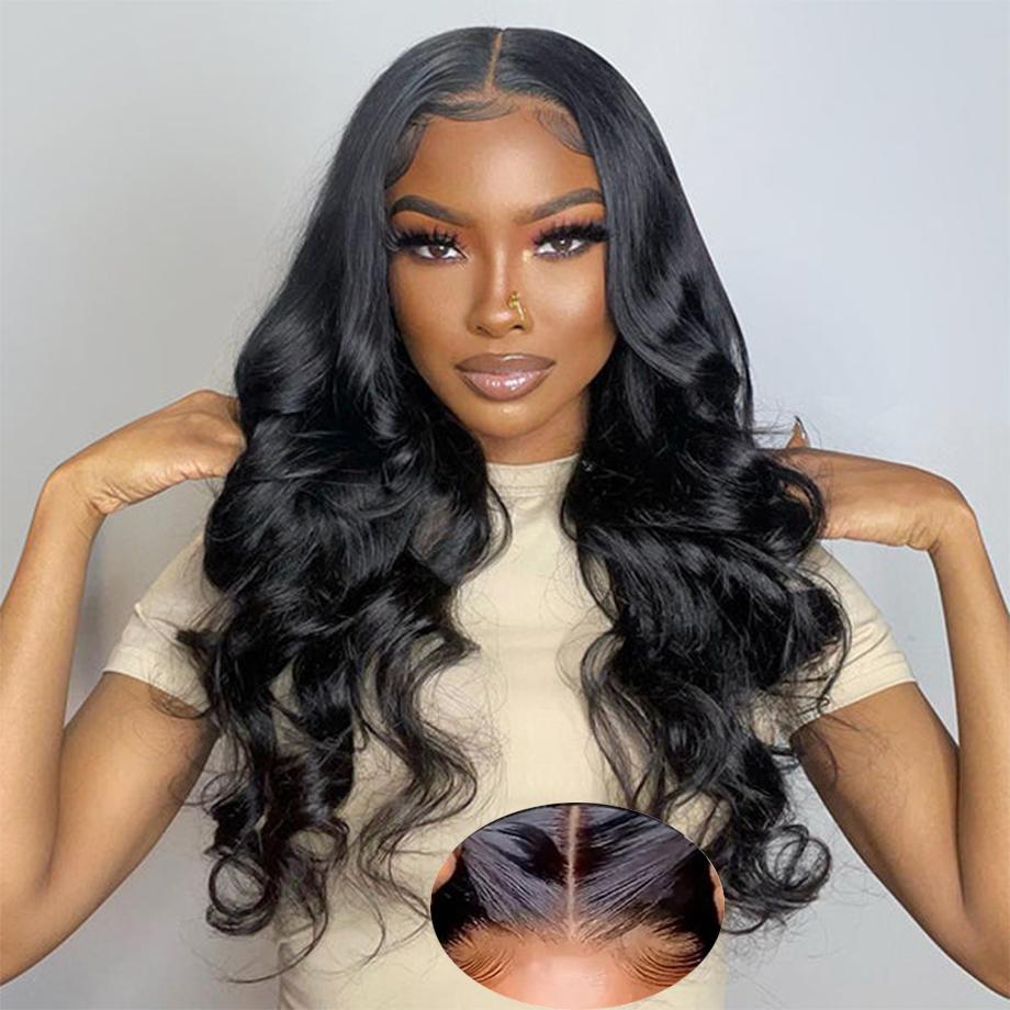 Bling Hair Glueless Wig Human Hair Ready To Wear Brazilian Body Wave 6x4 5x5 Lace Closure Wigs For Women Pre Cut 180% Density