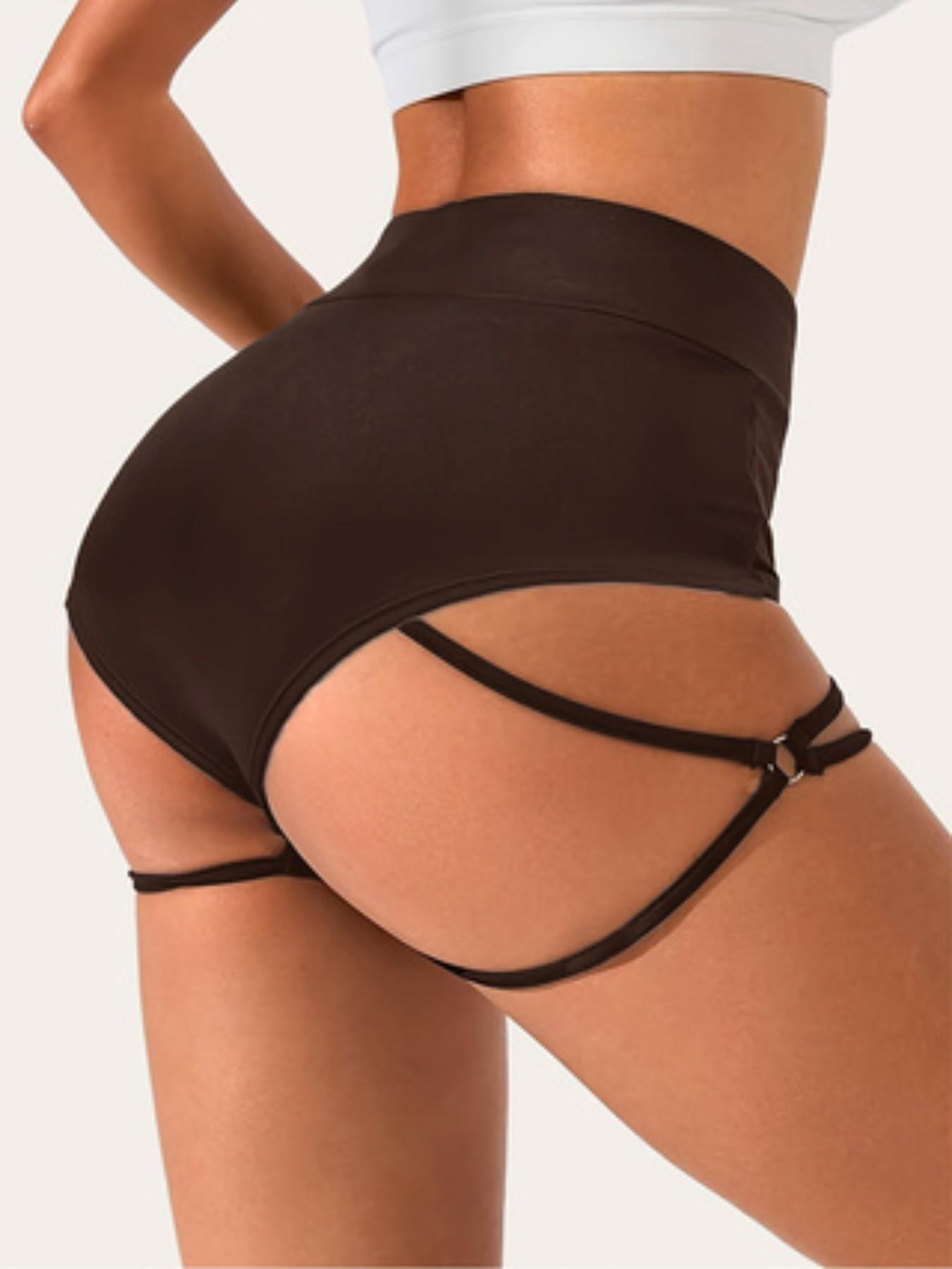 Women's Sexy Belted Butt Lifter Shorts, High Waisted Dance Shorts for Fitness Training, Comfortable and Stylish Athletic Wear Shorts