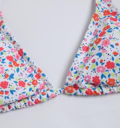 2026 Spring Summer Women's Floral Print Halter Neck Bikini Set, Adjustable Straps, Triangle Cups, Low Waist, Lightweight Stretch Fabric for Beach & Pool