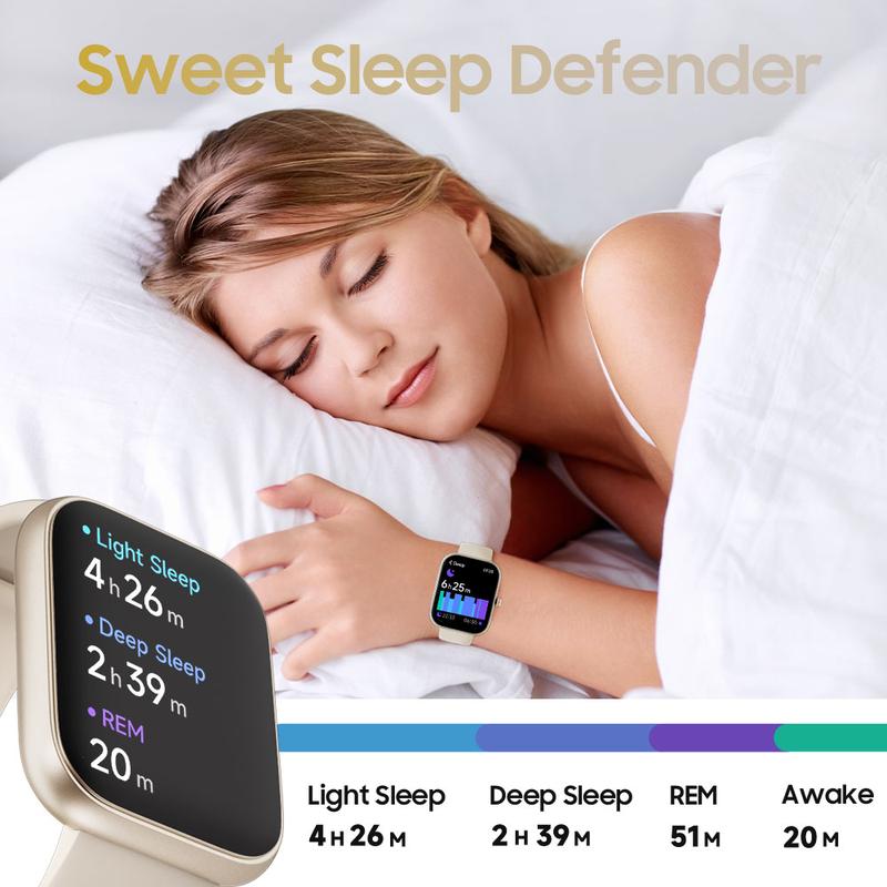 TOOBUR Fashion Smart Watch For Women Men，Fitness Sport Watch with Step Counter/Sleep Tracker/100 Sports Modes SmartWatch Compatible Android iOS